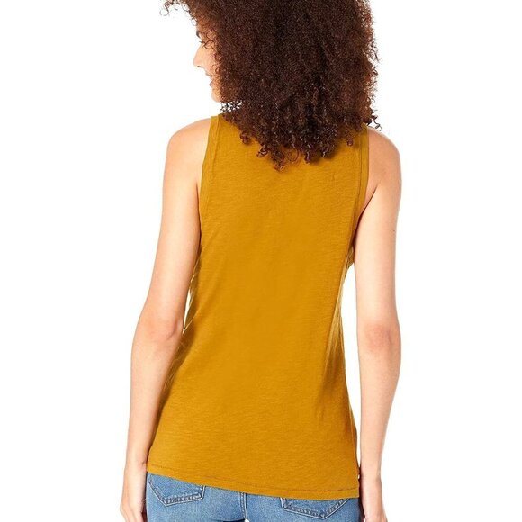 Madewell Whisper Cotton V-Neck Tank. Spiced Olive. Size S - Picture 2 of 11